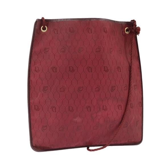 DIOR Honeycomb Canvas Shoulder Bag Red Gold - Picture 1 of 16